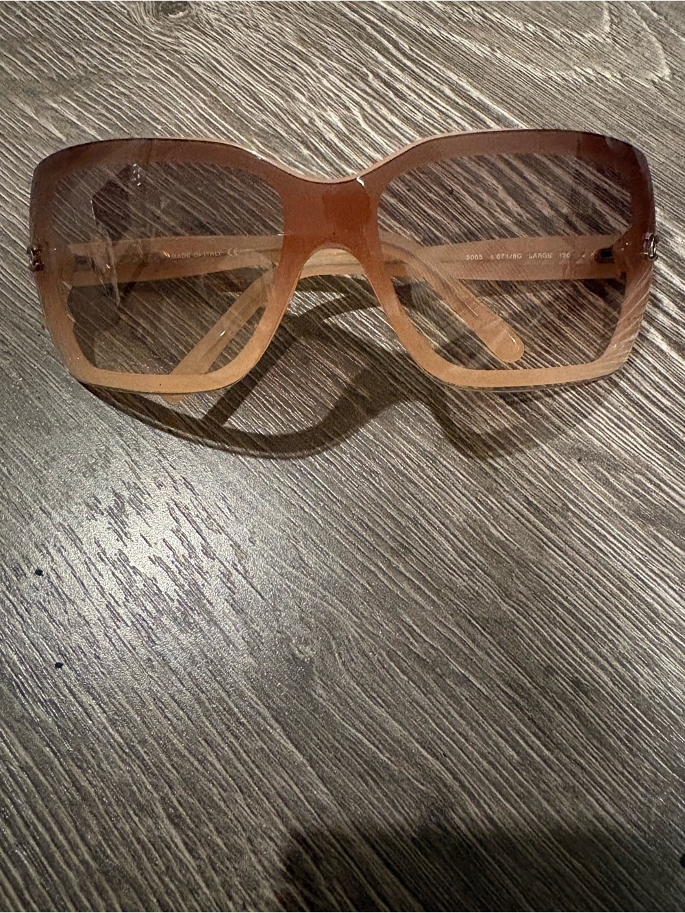 Vintage CHANEL pink Gradient Oversized Square Women's Sunglasses 5065 large 120